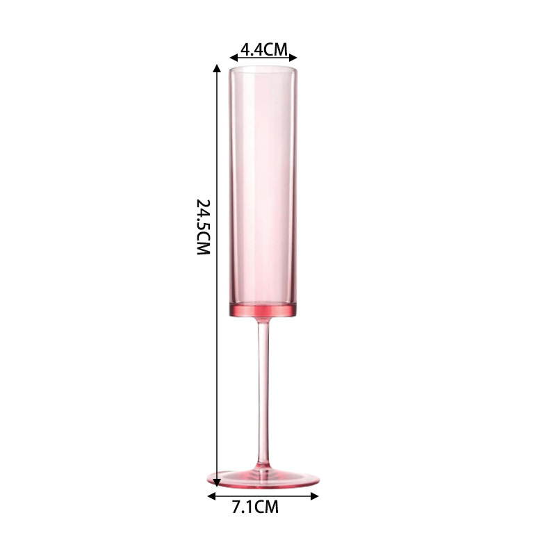 Jednokratna plastična čaša, prozirna visoka šampanj stil; moguć tisak loga; materijal: plastika; debljina stijenke 0,3–0,6 mm; pakiranje: čaša.