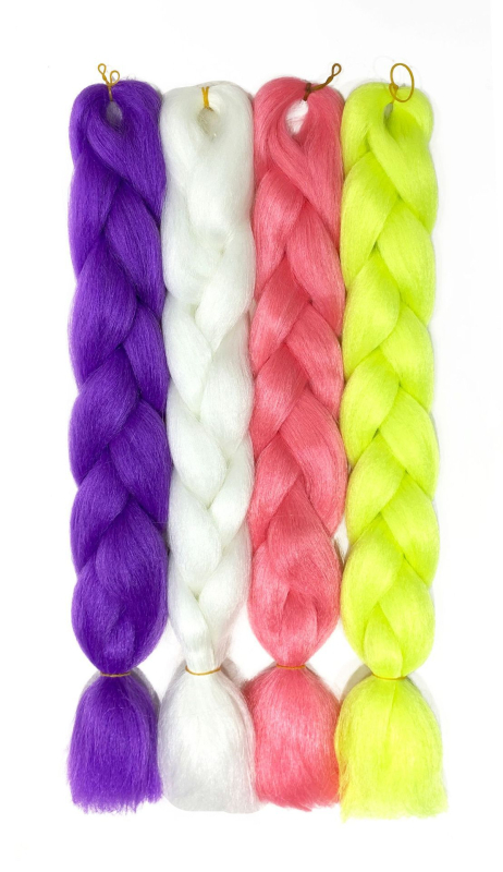 Perucă împletită luminoasă cu efect de strălucire în întuneric, fibră sintetică rezistentă la temperaturi înalte, păr lung și buclat