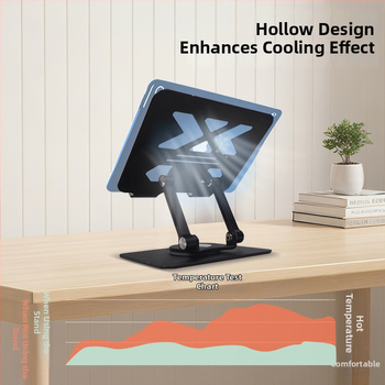 Suport de birou pentru tablete și telefoane, aliaj pur de aluminiu CNC, mecanism pliabil de ridicare, compatibilitate universală, design de disipare a căldurii, greutate 269 g