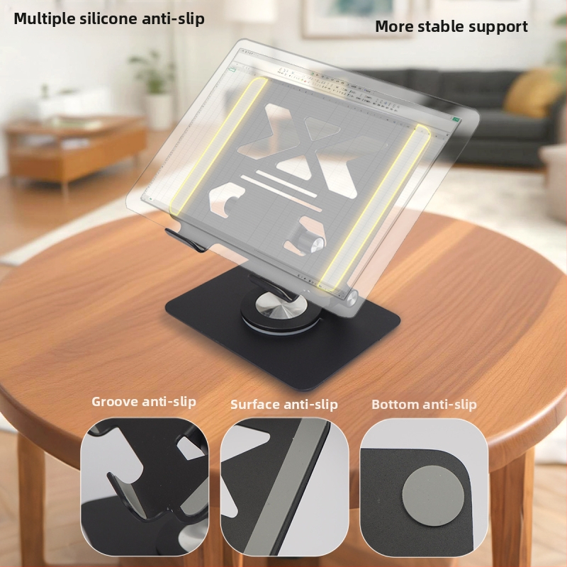 Suport de birou pentru tablete și telefoane, aliaj pur de aluminiu CNC, mecanism pliabil de ridicare, compatibilitate universală, design de disipare a căldurii, greutate 269 g