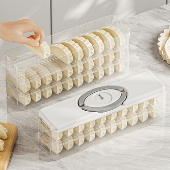 Cutie de depozitare pentru găluște în frigider – stil Nordic, plastic alimentar, sigilată, portabilă, potrivită pentru congelare