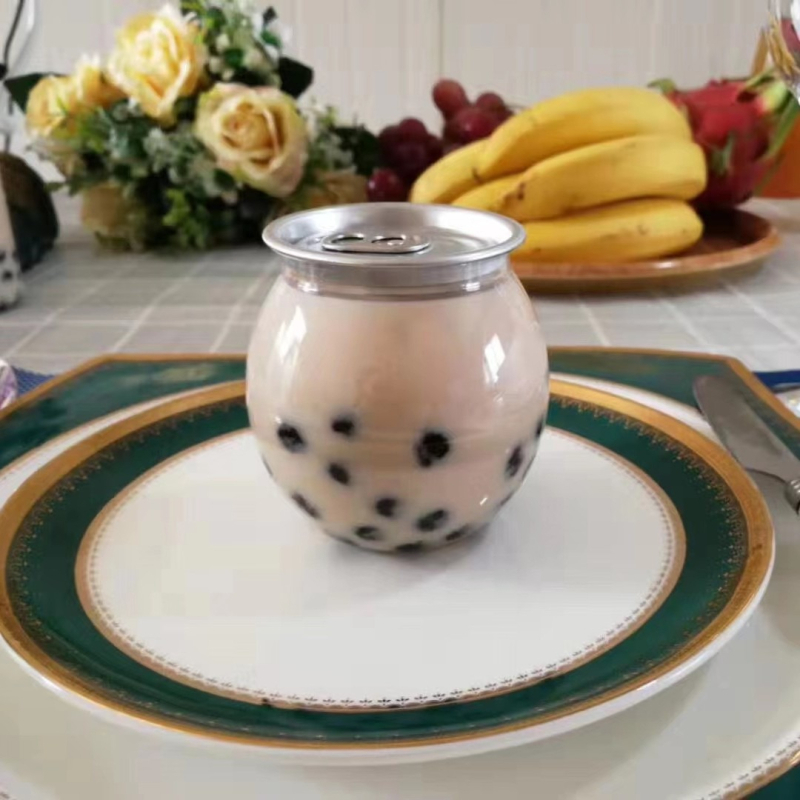 Jednorázová PET fľaša na nápoje so zátkou, 210 ml, guľatý tvar, sieťotlač