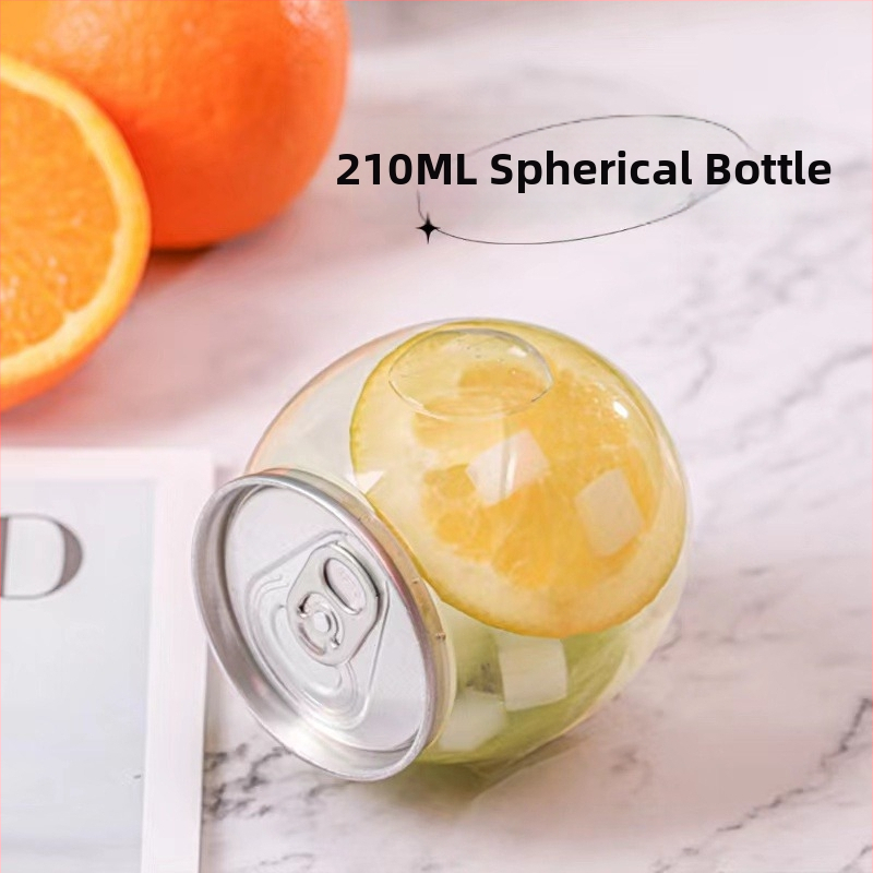 Jednorázová PET fľaša na nápoje so zátkou, 210 ml, guľatý tvar, sieťotlač