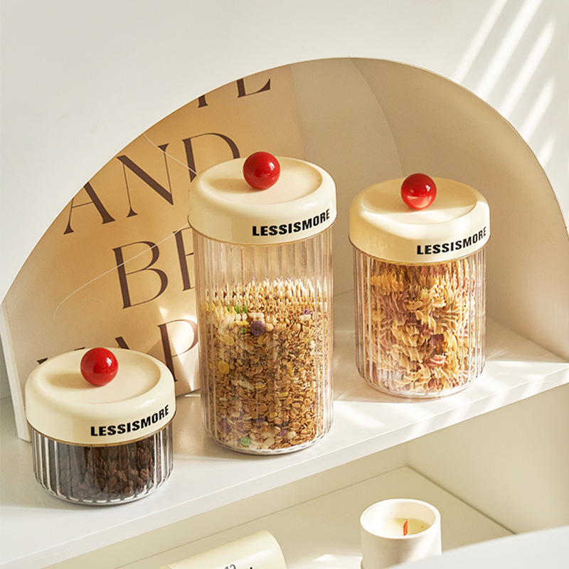 Cutie circulară din plastic pentru mărfuri uscate, cu capac sigilat – 1–2 L, personalizabilă, cu logo imprimat