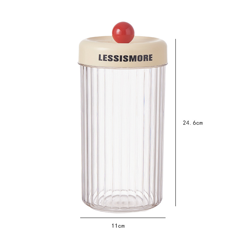 Cutie circulară din plastic pentru mărfuri uscate, cu capac sigilat – 1–2 L, personalizabilă, cu logo imprimat