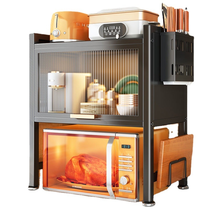 Кухненски стелаж за съхранение, подвижен и без монтаж, карбонова стомана (2022, модерен стил)