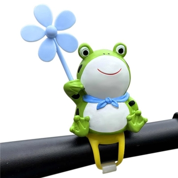 Ornament pentru bicicletă: broscuță desen animat cu vânt, motif libelulă de bambus, rășină