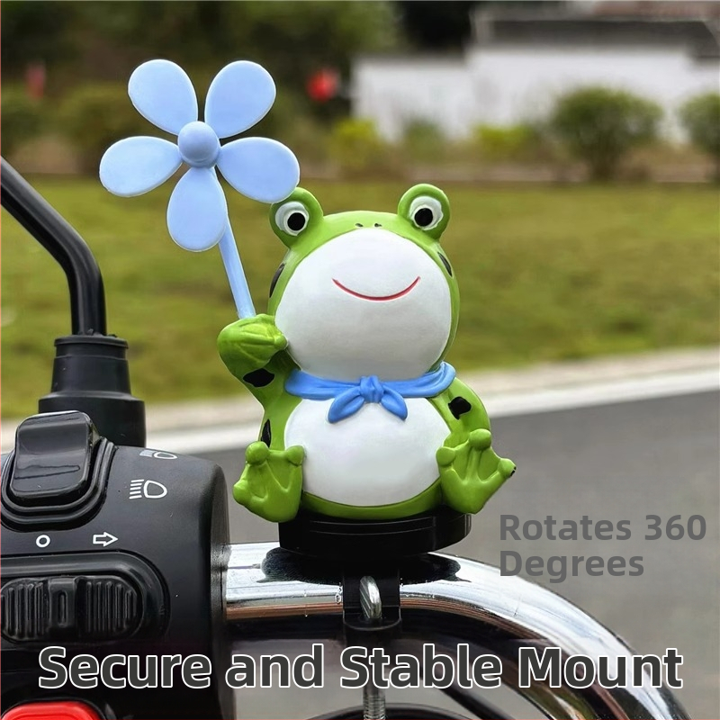 Doplnok na bicykel: kreslená žaba veterný vrtuľník, motív bambus dragonfly, živica