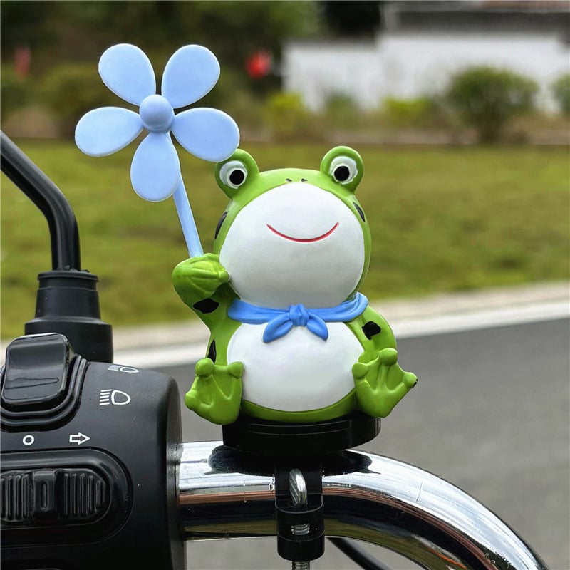 Ornament pentru bicicletă: broscuță desen animat cu vânt, motif libelulă de bambus, rășină