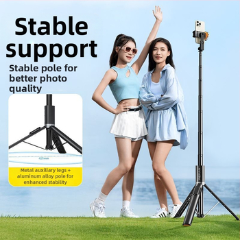 Remax teleskopická selfie tyč z hliníkového zliatiny s Bluetooth diaľkovým ovládaním, univerzálny štýl