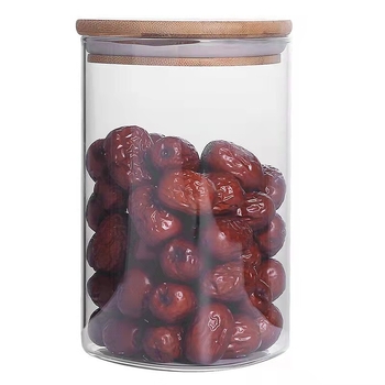 Vas de depozitare triunghiular din sticlă borosilicată, 501–800 ml, compatibil cu microunde, pentru cereale, ceai și bomboane