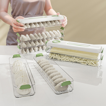 Cutie de depozitare pentru frigider, pentru gyoza și wonton, din plastic alimentar, menține prospețimea, design simplu