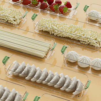 Cutie de depozitare pentru frigider, pentru gyoza și wonton, din plastic alimentar, menține prospețimea, design simplu