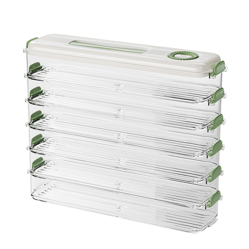 Cutie de depozitare pentru frigider, pentru gyoza și wonton, din plastic alimentar, menține prospețimea, design simplu