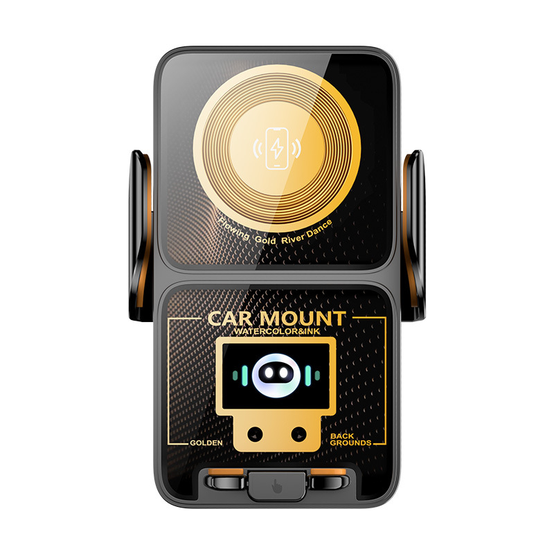 Autótelefon-tartó 15W-os vezeték nélküli gyorstöltéssel, DIY testreszabás, univerzális szellőzőnyílásra, Snap-on szerelés