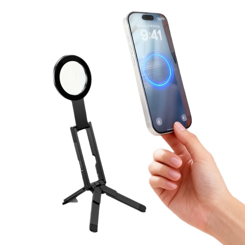Prijenosni magnetni držač za telefon s džepnim dizajnom, sklopiva baza, stabilizacija snimke, za stolne i selfie