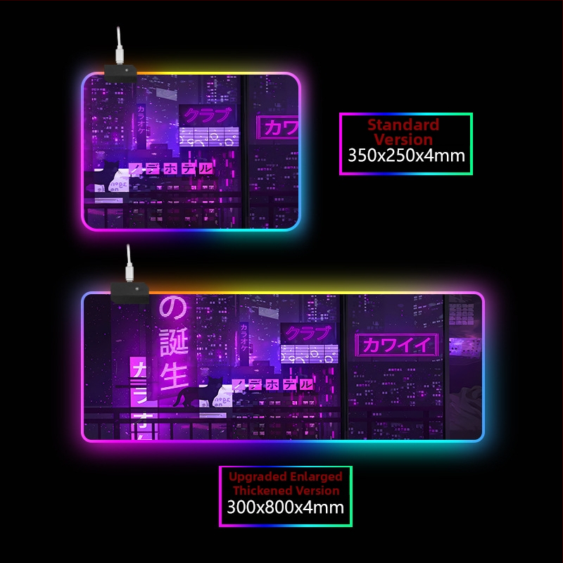 RGB svetlá stolová podložka s opierkou zápästia, guma+textil, tepelné prenosy tlač, tlač loga dostupná