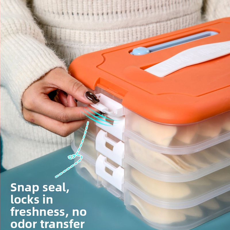 Plastična kutija za knedle za zamrzavanje s višeslojnom posudom, Godsend, crtani stil