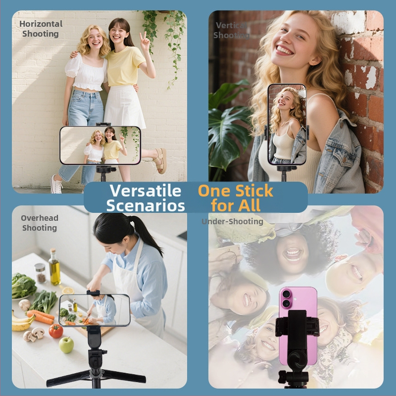 Selfie tyč tripod – mini, vysúvací štvornožný stojan, Bluetooth diaľkové, zliatina JC-31