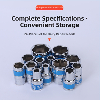24-djelni set alata za auto popravke od krom-vanadijske čelika, marke Saint qin; kutija alata; pogodna za kućno održavanje, popravke automobila, motocikla i bicikla; namijenjeno mehaničkim popravcima.
