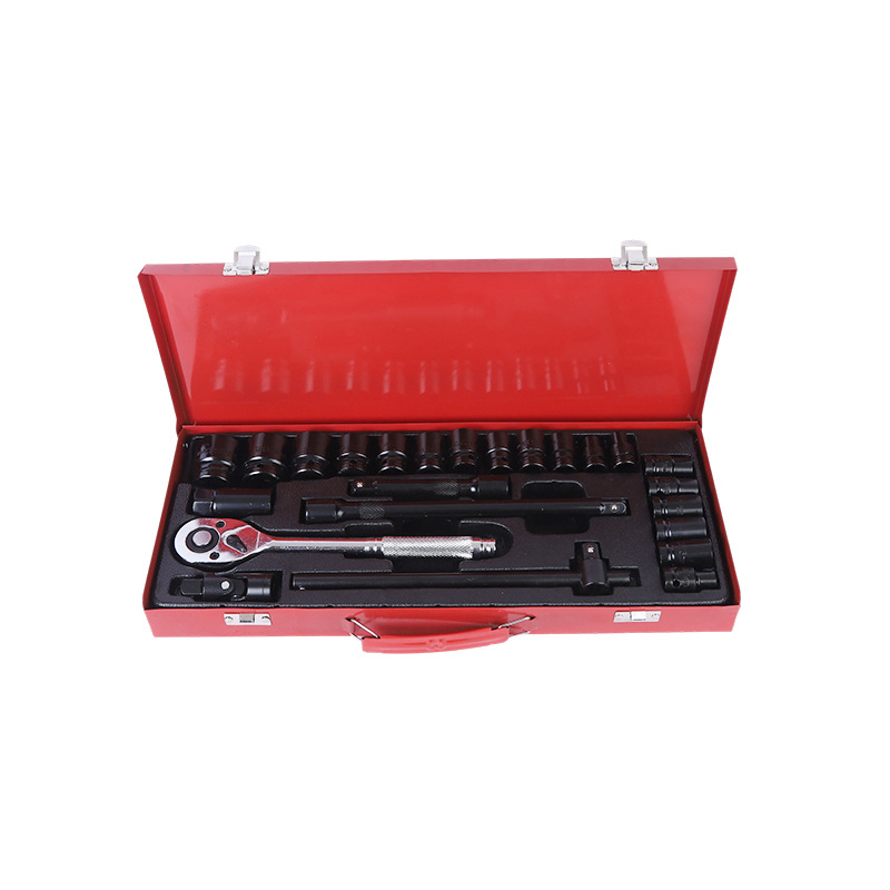 24-djelni set alata za auto popravke od krom-vanadijske čelika, marke Saint qin; kutija alata; pogodna za kućno održavanje, popravke automobila, motocikla i bicikla; namijenjeno mehaničkim popravcima.