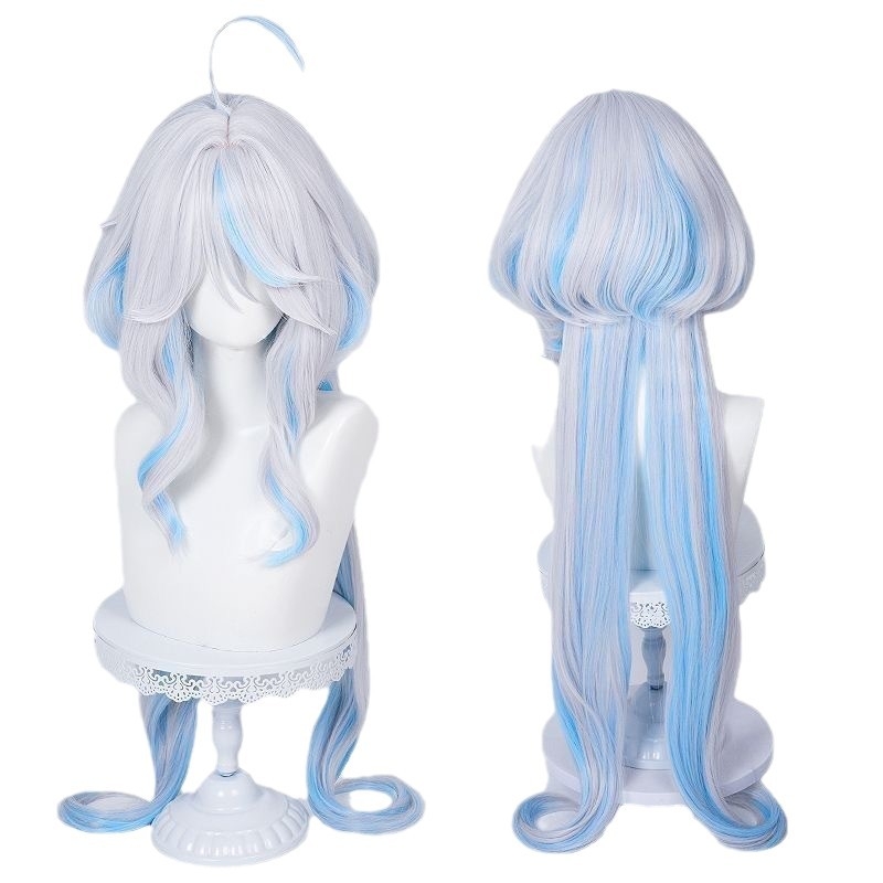 Cosplay paróka Silk Joy — hosszú, egyenes haj ferde frufruval, szimulált fejbőr, hőálló rost, festhető vagy göndöríthető, anime stílus