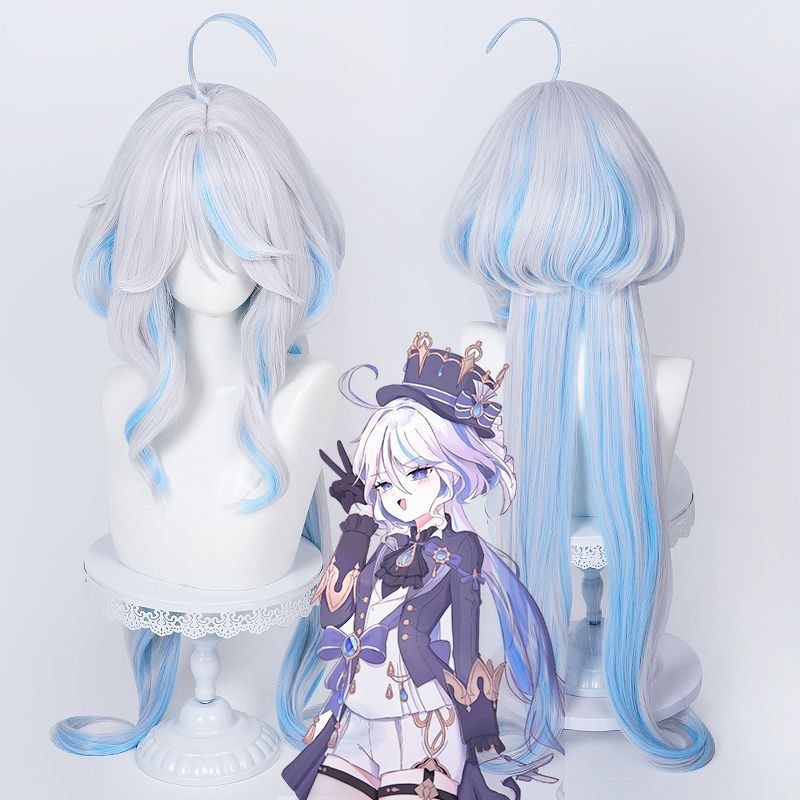 Cosplay paróka Silk Joy — hosszú, egyenes haj ferde frufruval, szimulált fejbőr, hőálló rost, festhető vagy göndöríthető, anime stílus