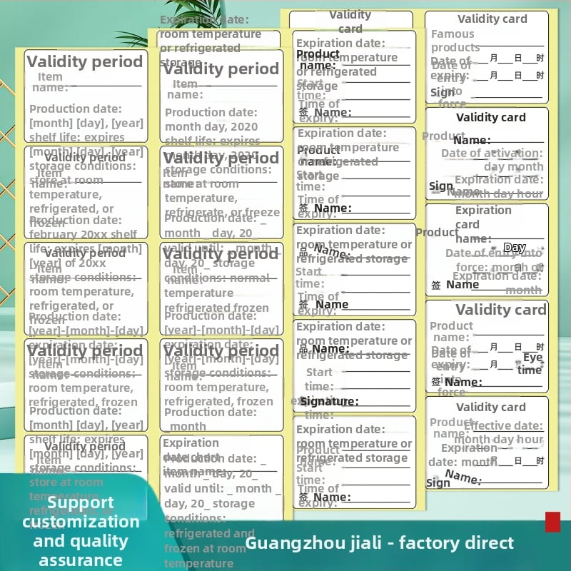 Etiketa datuma proizvodnje i roka trajanja, samoljepljiva, lako se odvaja, ručne naljepnice