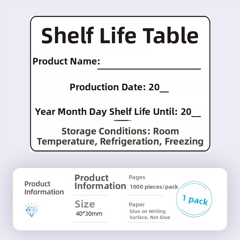 Etiketa datuma proizvodnje i roka trajanja, samoljepljiva, lako se odvaja, ručne naljepnice
