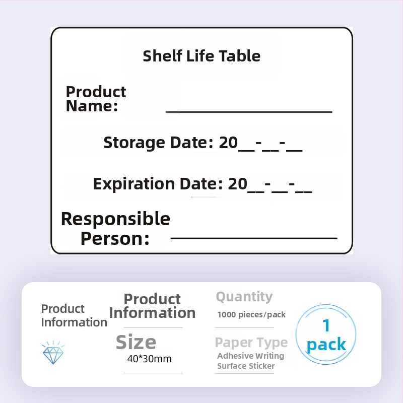 Etiketa datuma proizvodnje i roka trajanja, samoljepljiva, lako se odvaja, ručne naljepnice