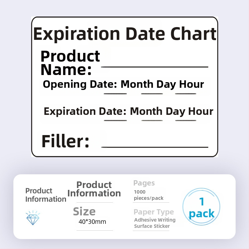 Etiketa datuma proizvodnje i roka trajanja, samoljepljiva, lako se odvaja, ručne naljepnice