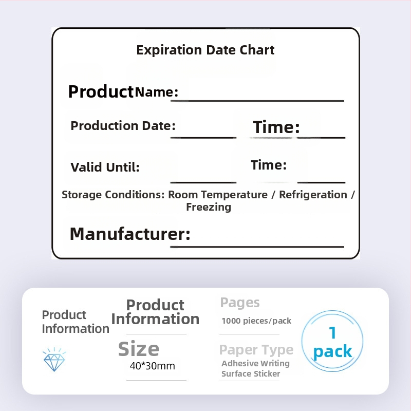 Etiketa datuma proizvodnje i roka trajanja, samoljepljiva, lako se odvaja, ručne naljepnice