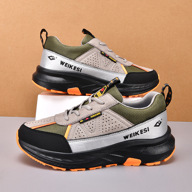 Niske planinarske tenisice za vanjsku upotrebu s antislip gumom, gornji dio od sintetičke kože, mrežasti unutrašnji dio, prednje vezivanje, pogodne za sve sezone