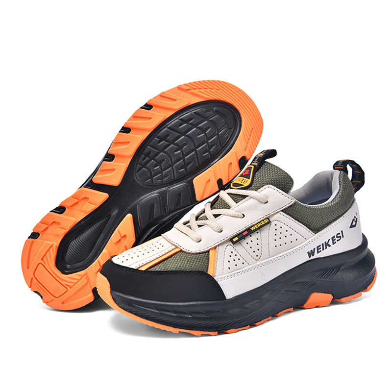 Niske planinarske tenisice za vanjsku upotrebu s antislip gumom, gornji dio od sintetičke kože, mrežasti unutrašnji dio, prednje vezivanje, pogodne za sve sezone