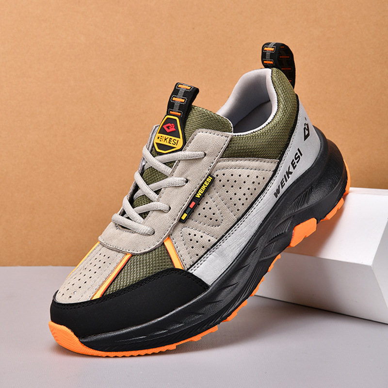 Niske planinarske tenisice za vanjsku upotrebu s antislip gumom, gornji dio od sintetičke kože, mrežasti unutrašnji dio, prednje vezivanje, pogodne za sve sezone