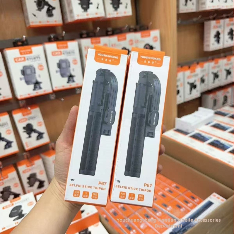 P67 Bluetooth Selfie Tyč s All-in-One Stojanom na Podlahe Tripod, ABS + Nehrdzavejúca Oceľ, Rozšíriteľný, Prenosný, Diaľkové Ovládanie