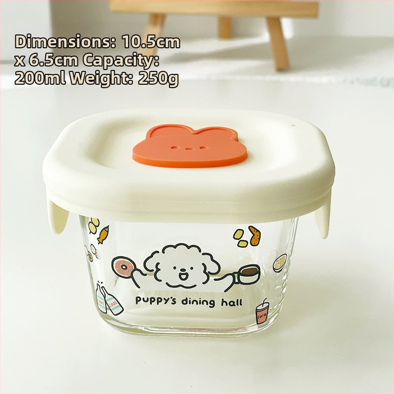 Κουτί γευμάτων από θερμοανθεκτικό γυαλί, ορθογώνιο σχήμα, συμβατό με φούρνο μικροκυμάτων, διαχωριστικά και σφράγιση, χωρητικότητα 800–1000 ml