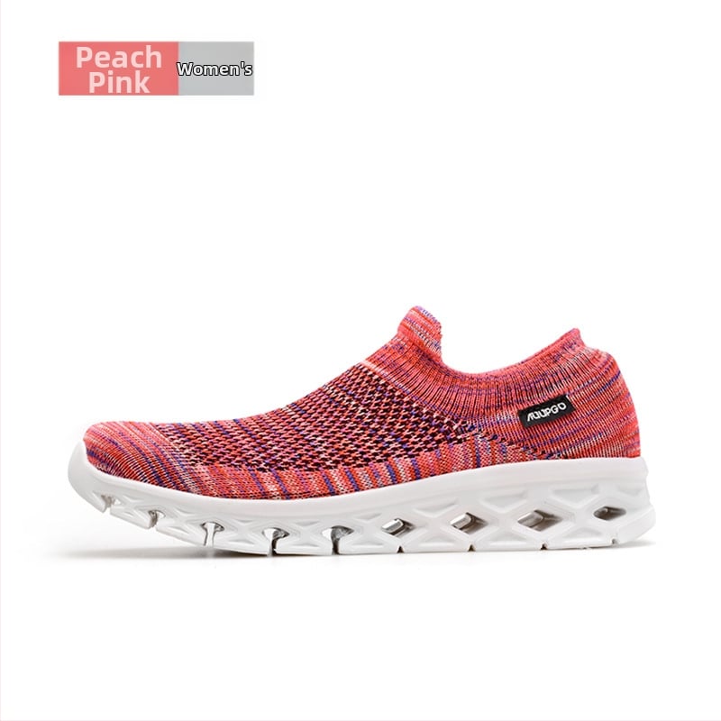 Pantofi sport tip șosetă din plasă, cu talpă EVA și talpă EVA — design joasă, slip-on pentru drumeții