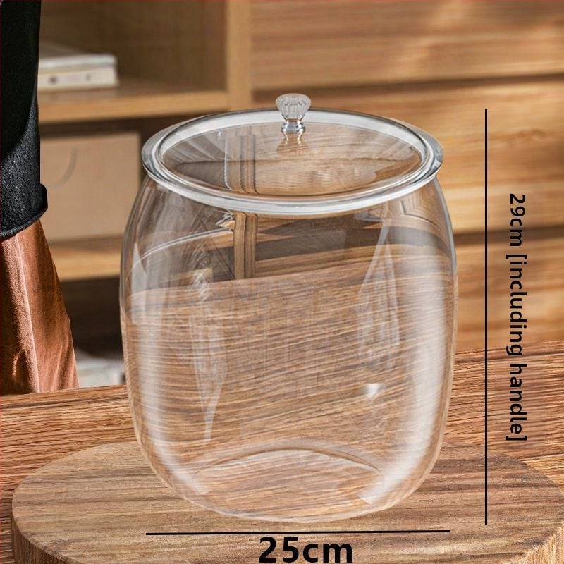 Контейнер за съхранение на чай и сушена портокалова кора, пластмасов с уплътнение, хранителен клас, прозрачен PET, с капак, капацитети 6 л, 11 л и 18 л