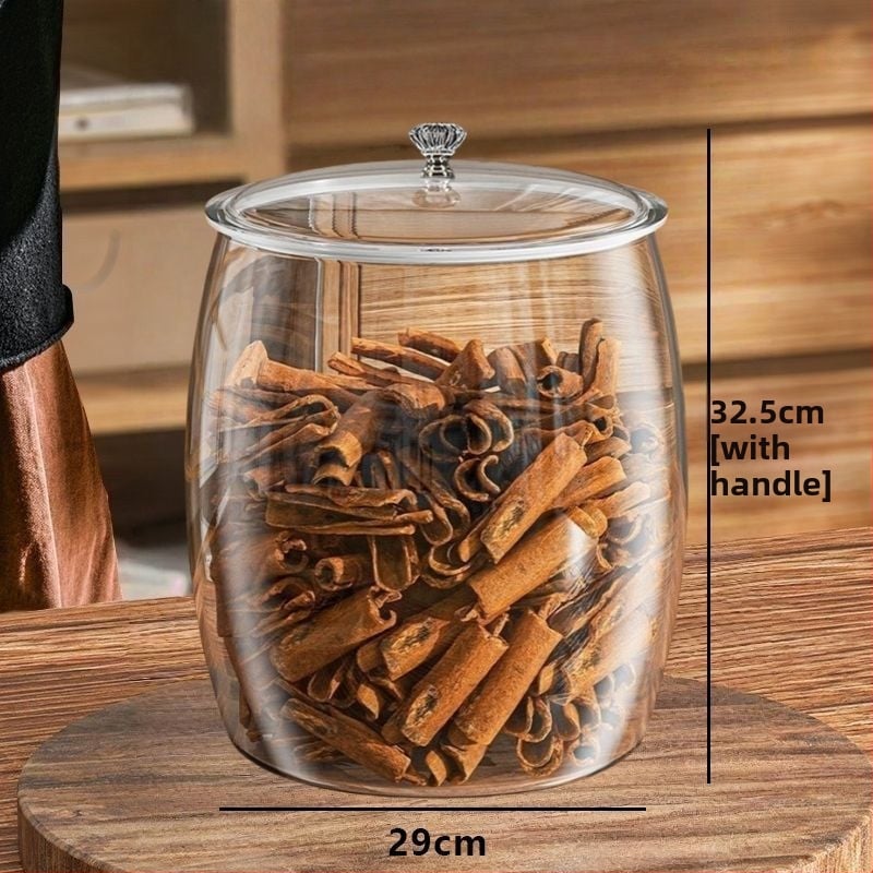 Контейнер за съхранение на чай и сушена портокалова кора, пластмасов с уплътнение, хранителен клас, прозрачен PET, с капак, капацитети 6 л, 11 л и 18 л