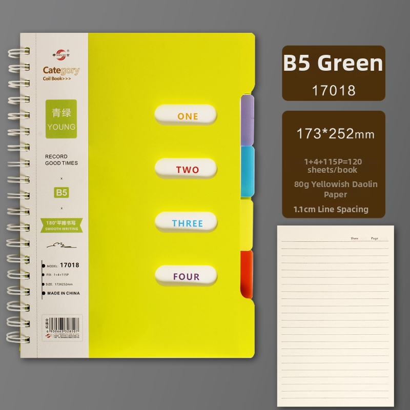 Hrubšie spiralové poznámkové zošity na triedenie s oddelovačmi strán – dar pre spolužiakov