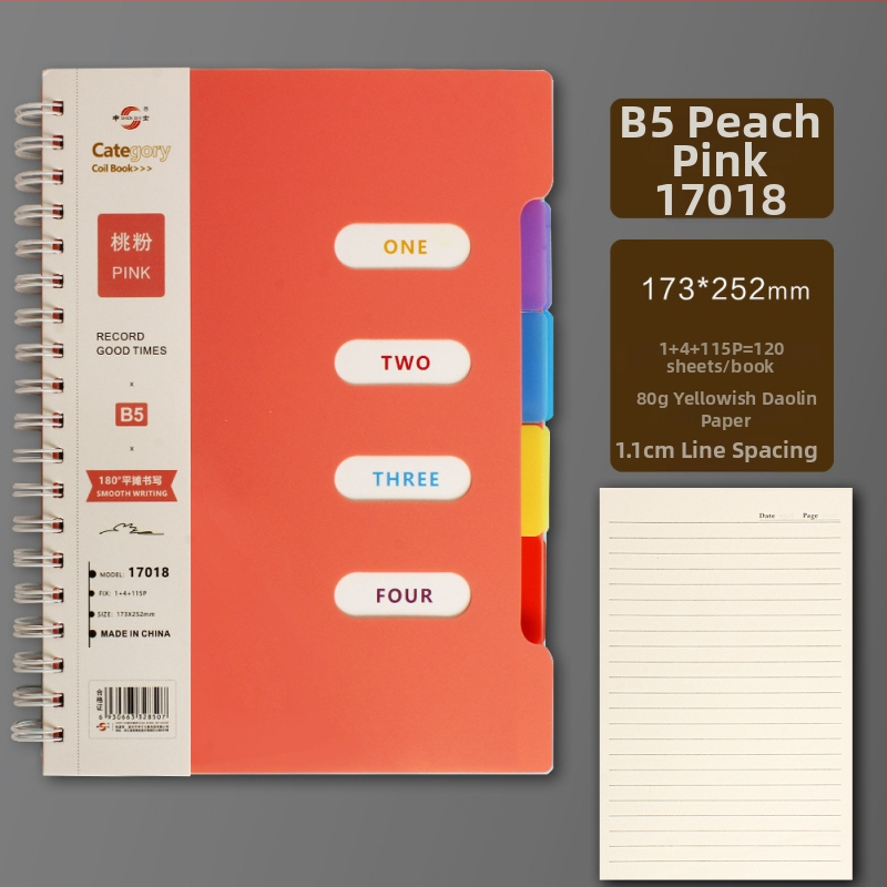 Hrubšie spiralové poznámkové zošity na triedenie s oddelovačmi strán – dar pre spolužiakov