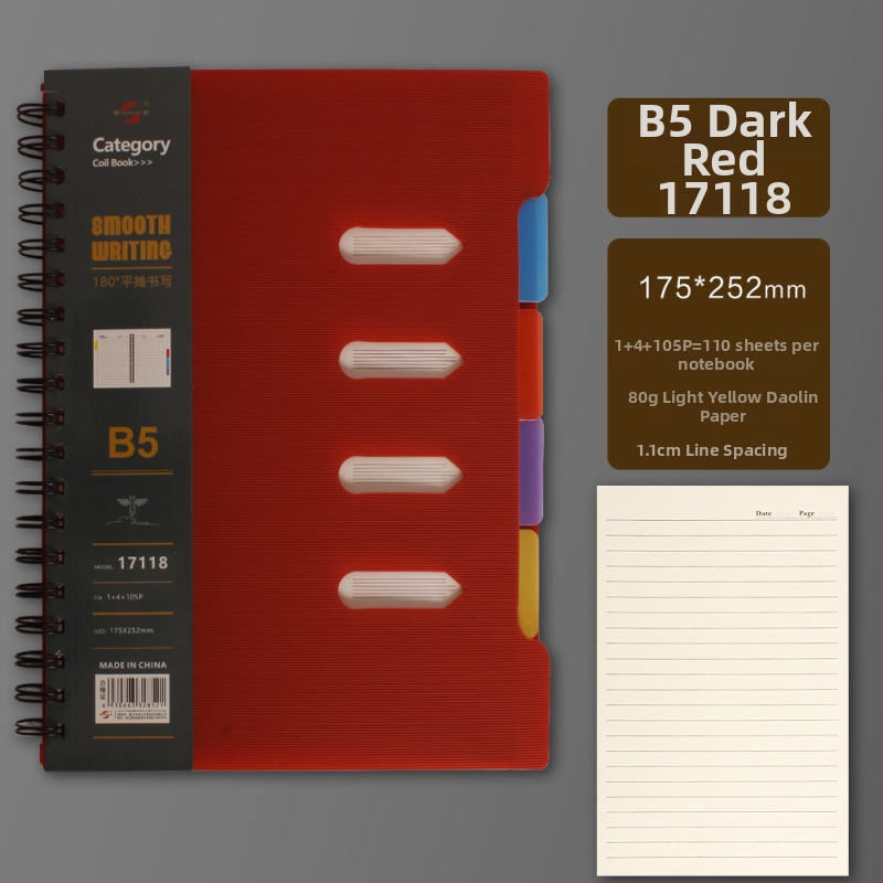 Hrubšie spiralové poznámkové zošity na triedenie s oddelovačmi strán – dar pre spolužiakov