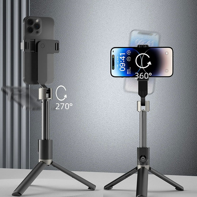 Unique F18 селфи стика за телефон с система за стабилизация, дистанционно, Bluetooth, алуминиев трипод за пътуване на открито