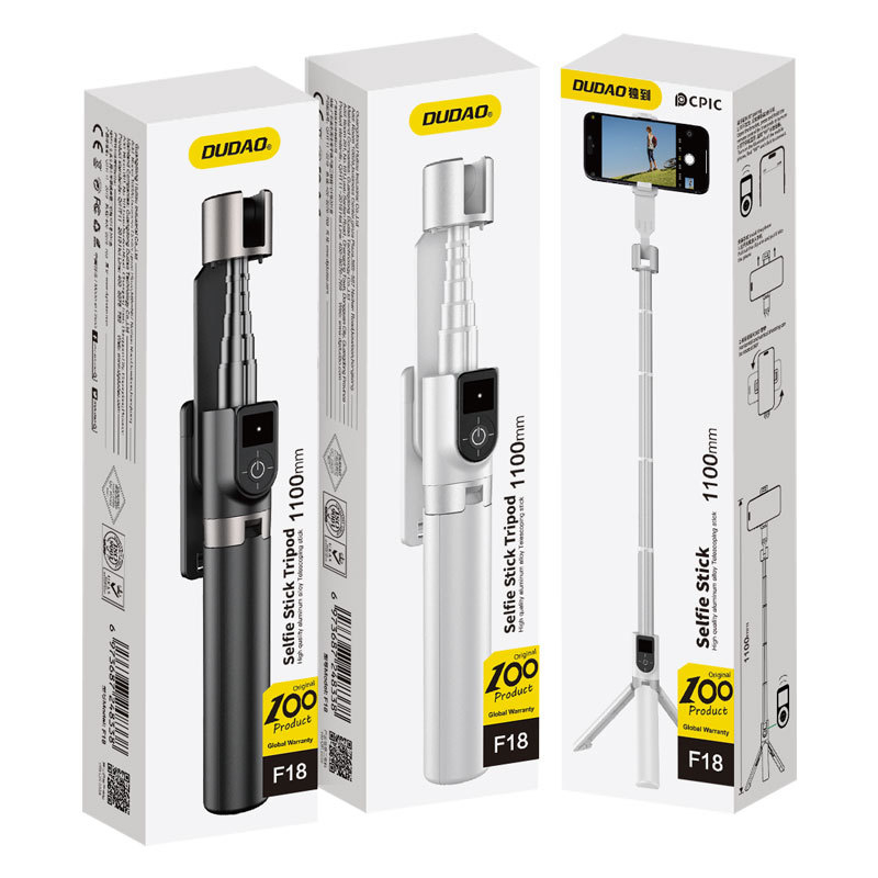 Unique F18 селфи стика за телефон с система за стабилизация, дистанционно, Bluetooth, алуминиев трипод за пътуване на открито