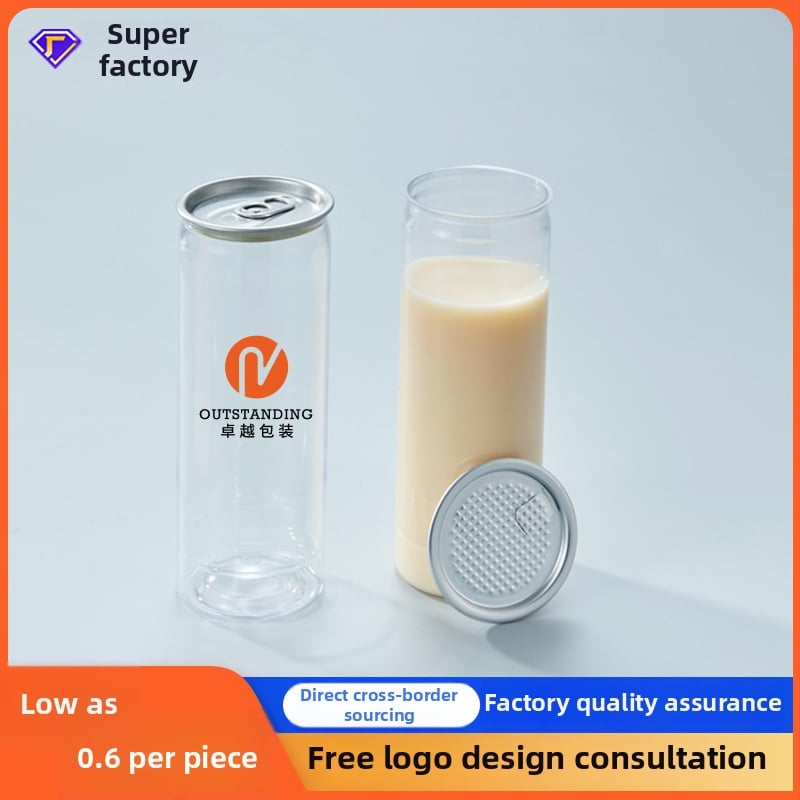 PET пластмасова бутилка за напитки с голям отвор и капак, модел 202#, печатано лого, капацитет 500 ml / 330 ml / 360 ml