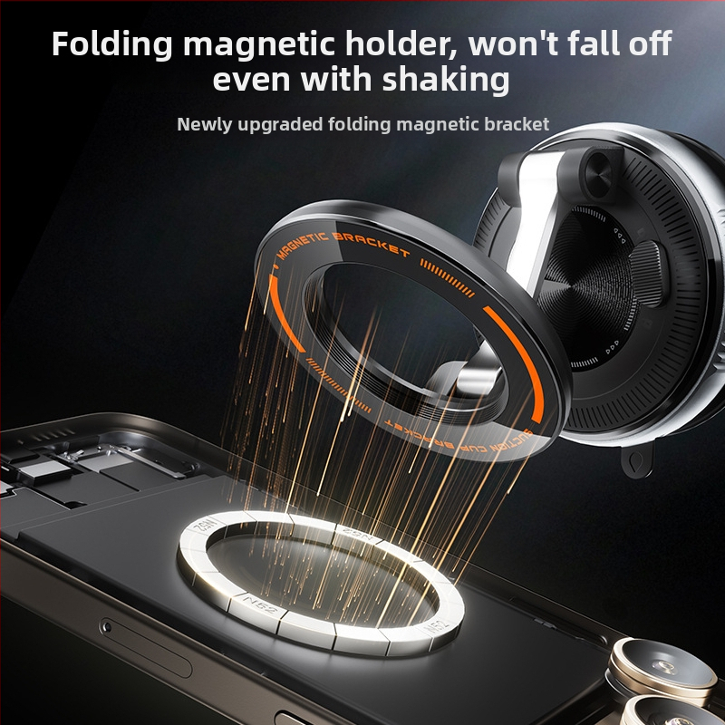 Държач за телефон за кола с вакуумна чашка, 360° въртене, универсален за предното стъкло (Монтаж: вакуумна чашка; Въртене: 360°; Повърхност: предно стъкло)