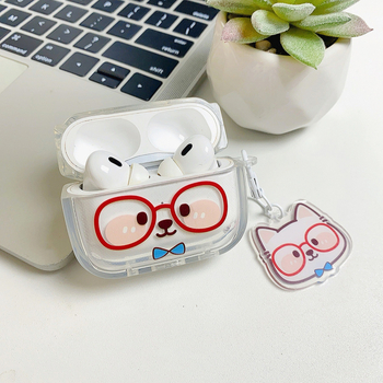 Slatka mačka s crvenim naočalama – futrola za AirPods 4 i AirPods Pro 3, crtić dizajn, za žene
