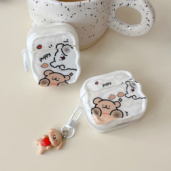 Zaštitni kućište s konturnim motivom psa za AirPods 4 i AirPods Pro 3, kompatibilno s generacijama 2–4
