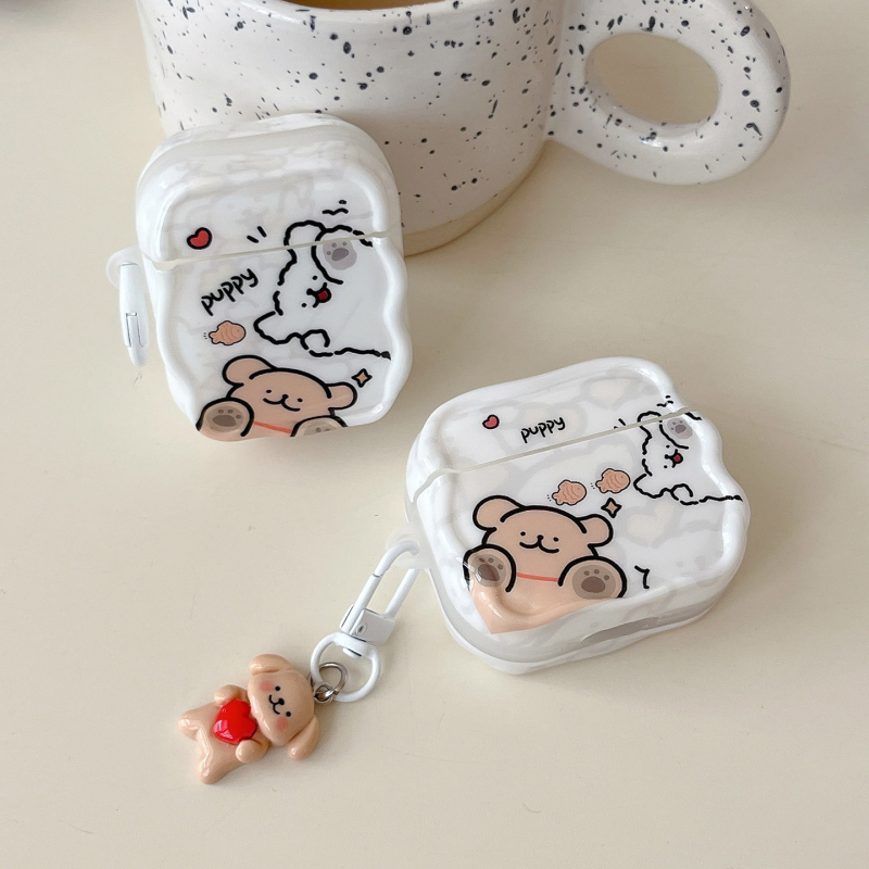 Zaštitni kućište s konturnim motivom psa za AirPods 4 i AirPods Pro 3, kompatibilno s generacijama 2–4
